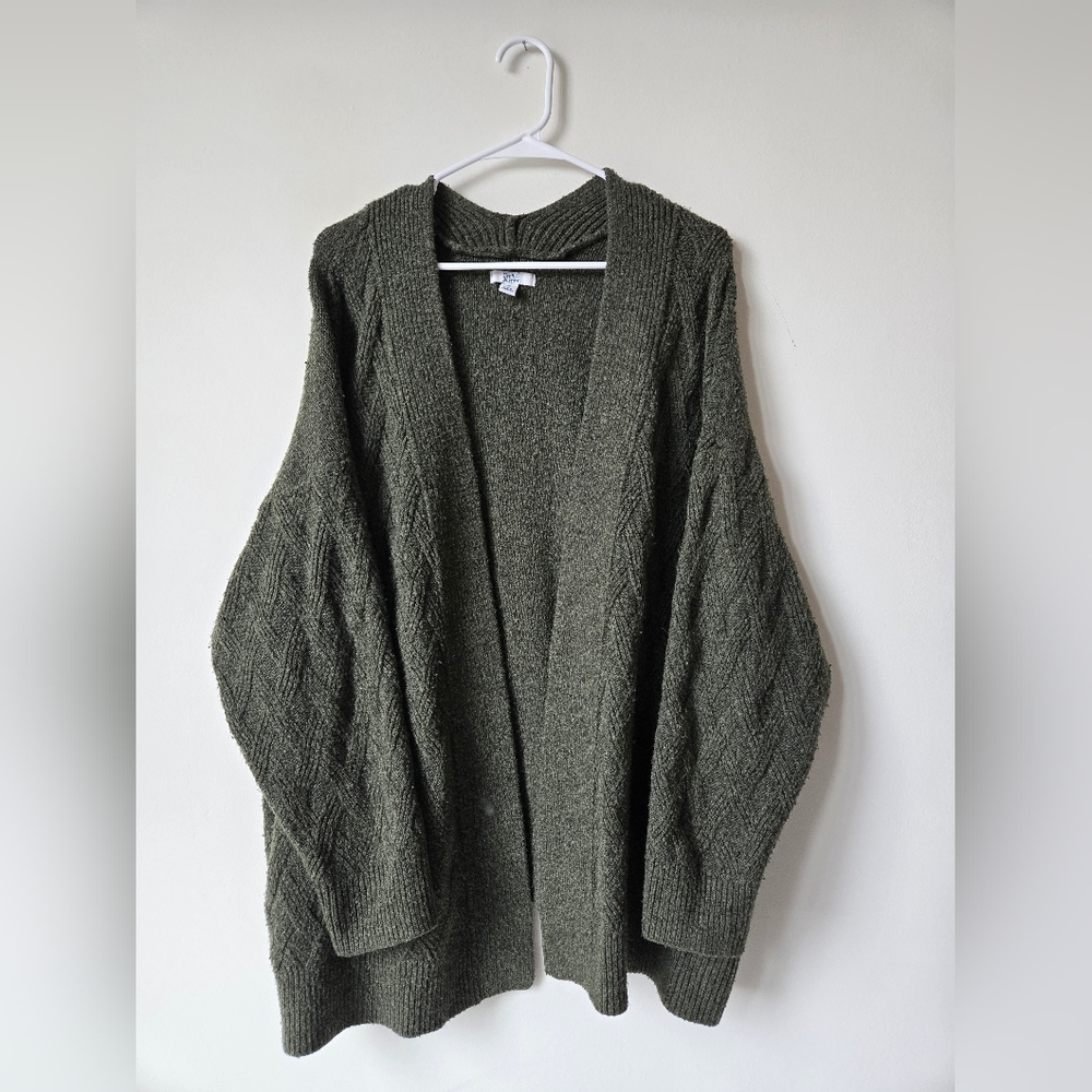 Cozy Olive Green Knit Cardigan